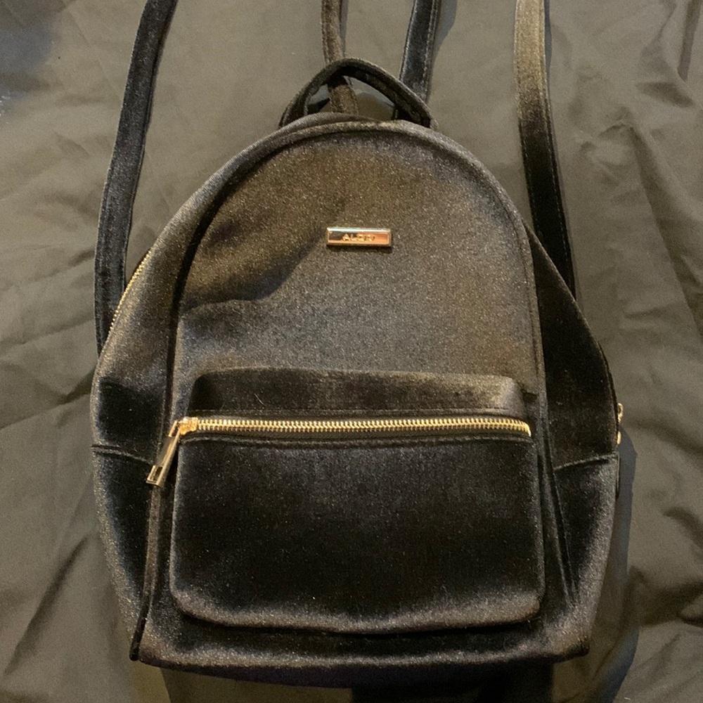 ALDO Black Velvet Backpack 🎒used once. As is..